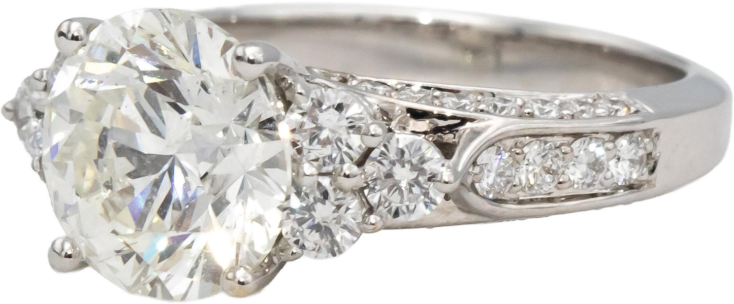 GIA Certified 18k White Gold Diamond Engagement Ring 3.91CT w/ 3.13CT Center
