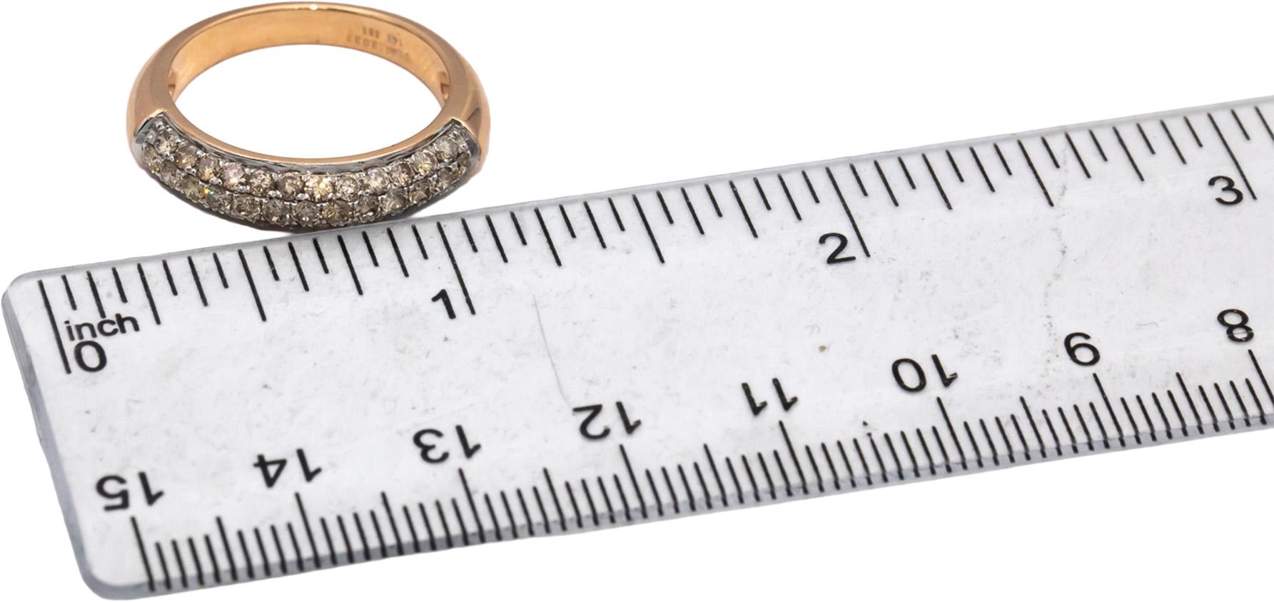 14k Rose Gold Round Diamond Cluster Band Ring 0.75CT Size 7.5