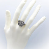 10k White Gold Round Diamond Cluster Cocktail Ring 2.0CT Size 7