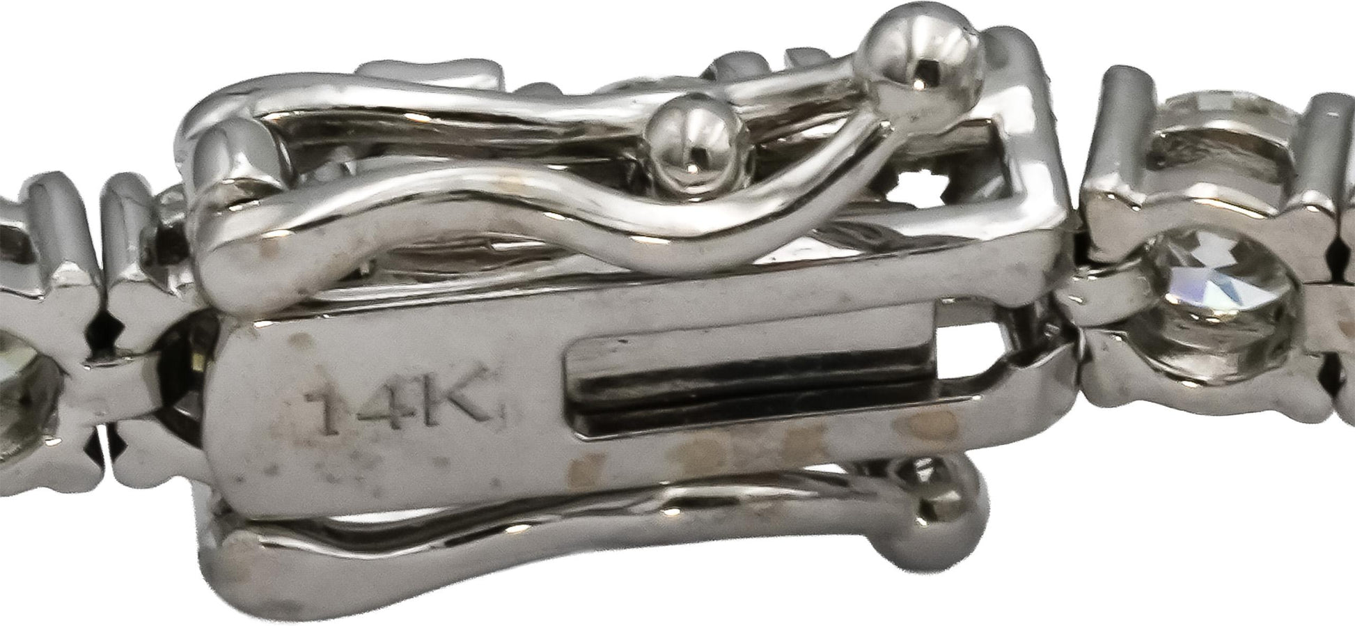 14k White Gold VS Round Diamond Tennis Bracelet 7.31CT