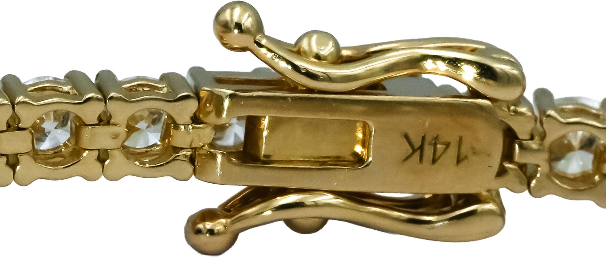 14k Yellow Gold VS Round Diamond Tennis Bracelet 4.86CT