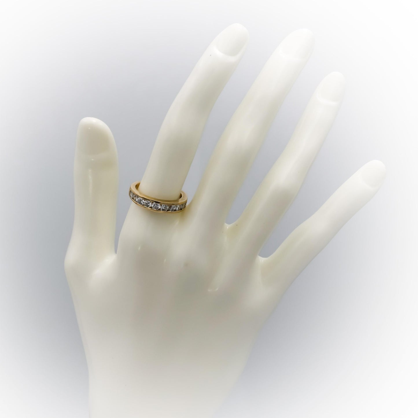14k Yellow Gold Round Channel Set Diamond Band Ring 1.0CT Size 6.25