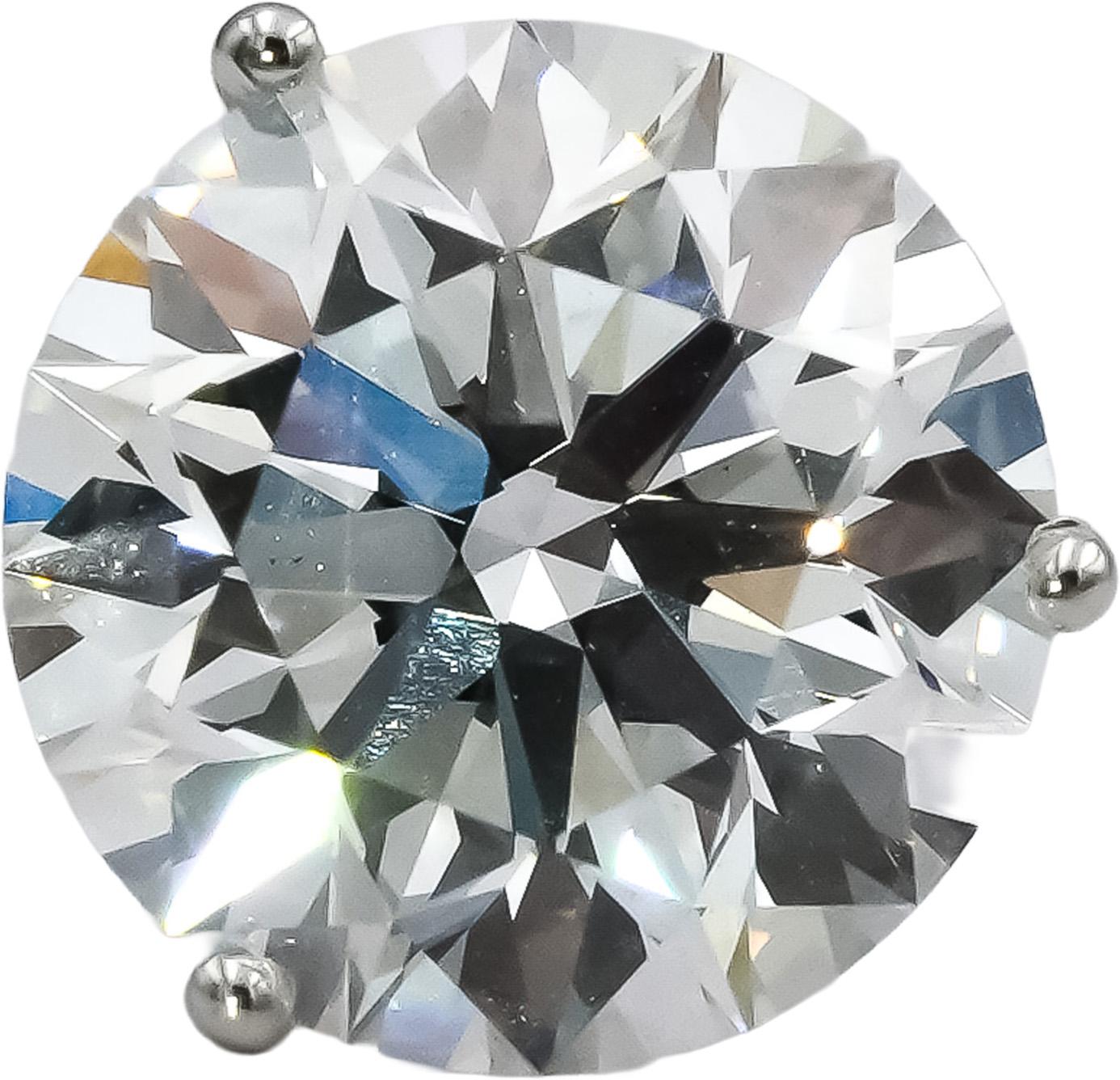 IGI Certified 14k White Gold VS Round Lab-Grown Diamond Stud Earrings 6.06CT