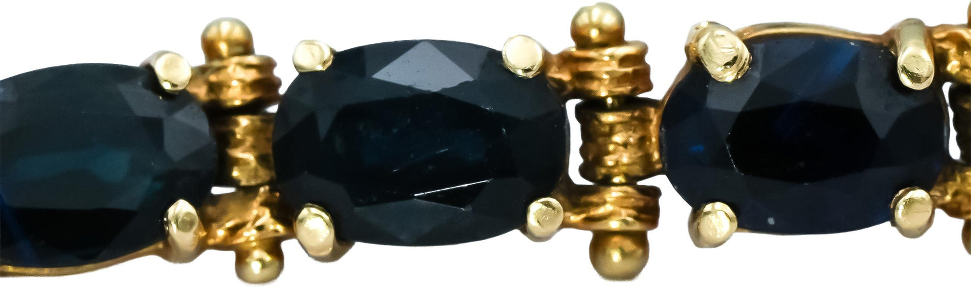 14k Yellow Gold Oval Cut Sapphire Link Bracelet 12.0CT