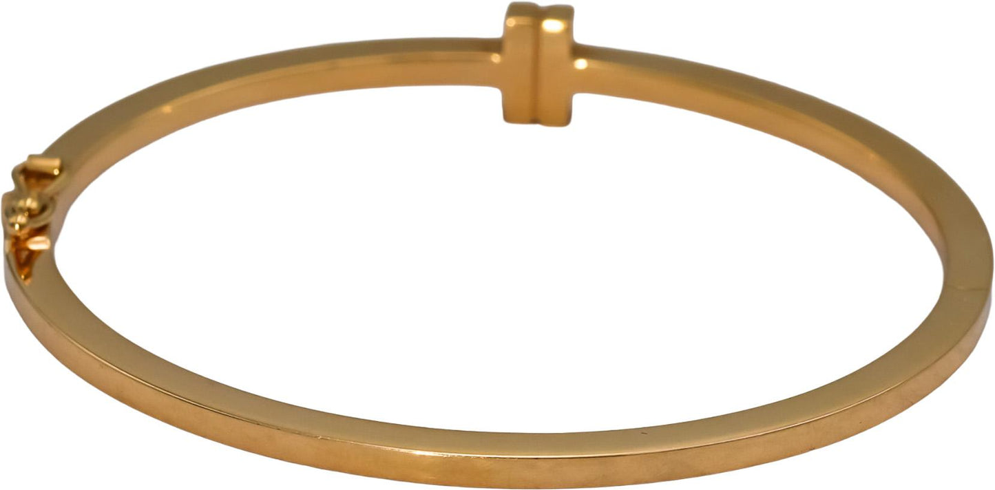 TIFFANY & CO. 18k Rose Gold VS Diamond Tiffany T Wire Bangle Bracelet .31CT