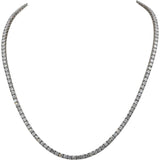 14k White Gold VS Round Lab-Grown Diamond Tennis Necklace 10.81CT