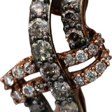 LE VIAN 14k Rose Gold Round Diamond X Crossover Earrings 1.0CT