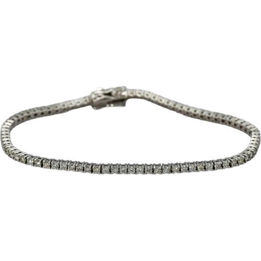 14k White Gold Round Diamond Tennis Bracelet 2.25CT