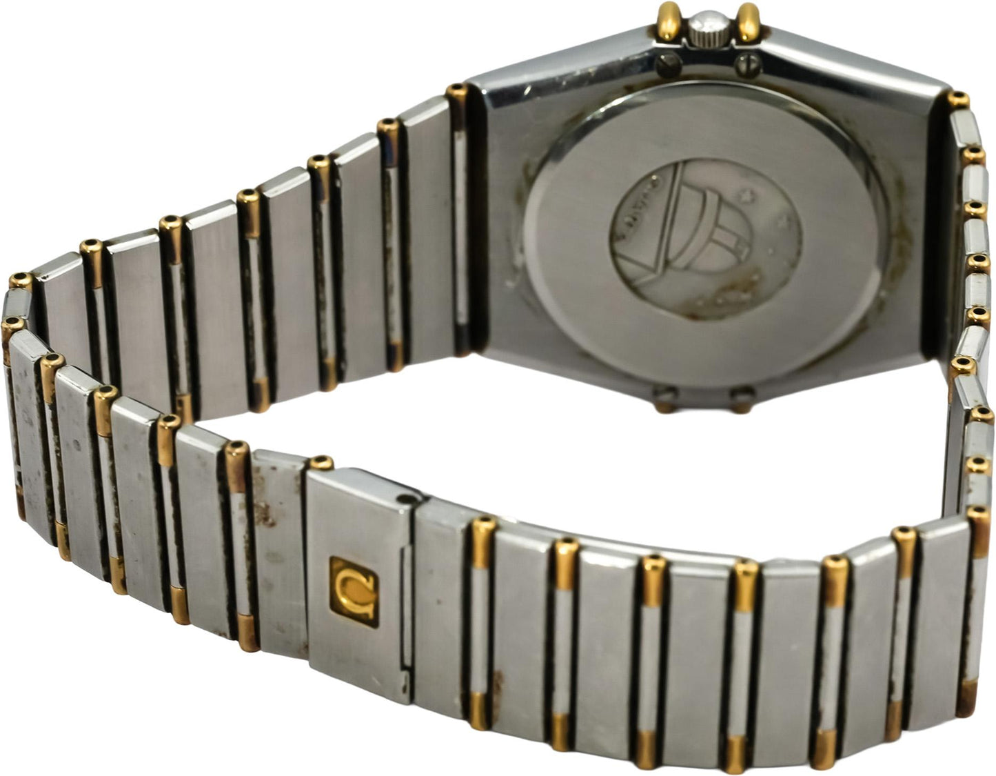 OMEGA Stainless Steel and Gold Plate Constellation Diamond Dial Quartz Watch