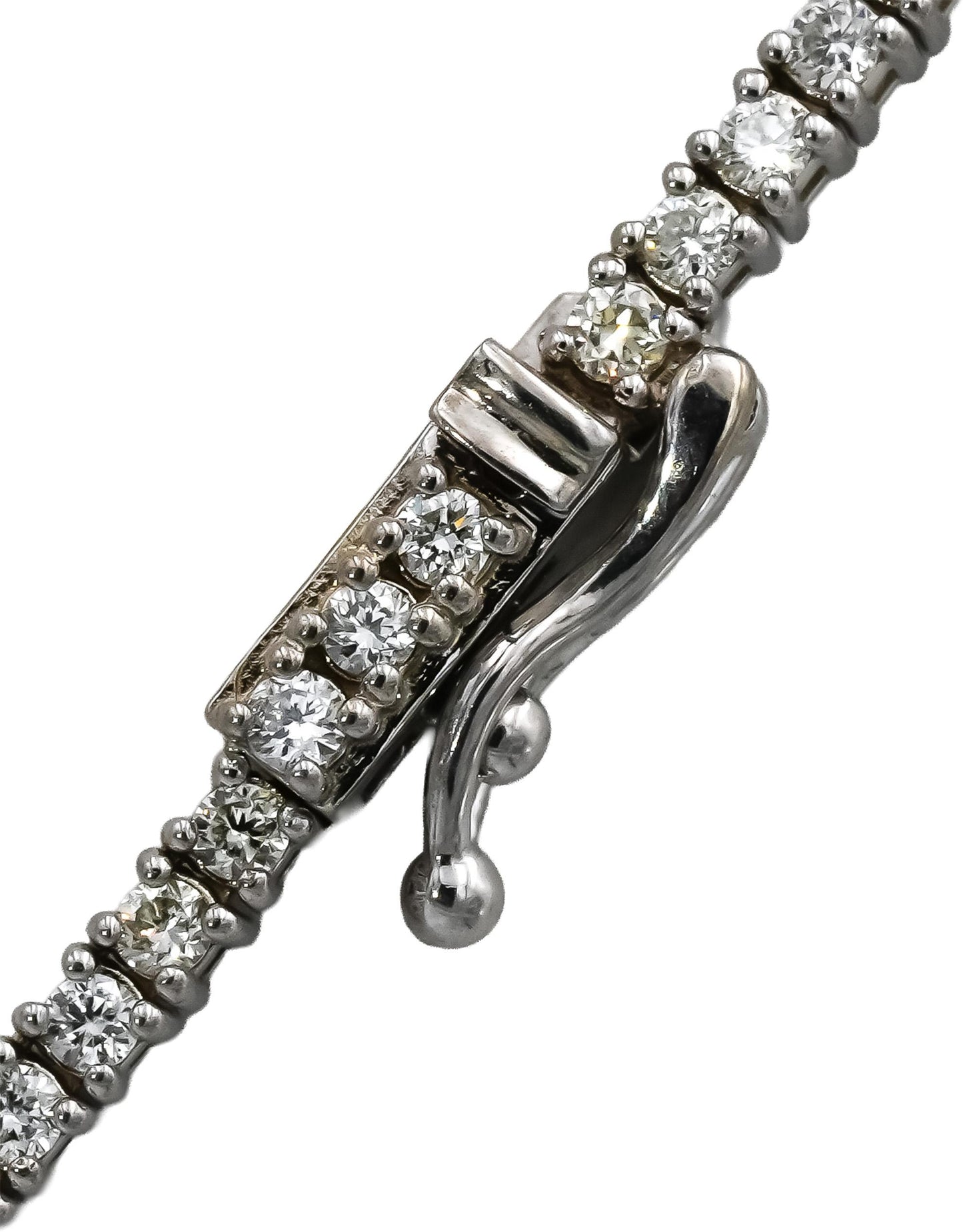 14k White Gold VS Round Diamond Tennis Necklace 3.55CT