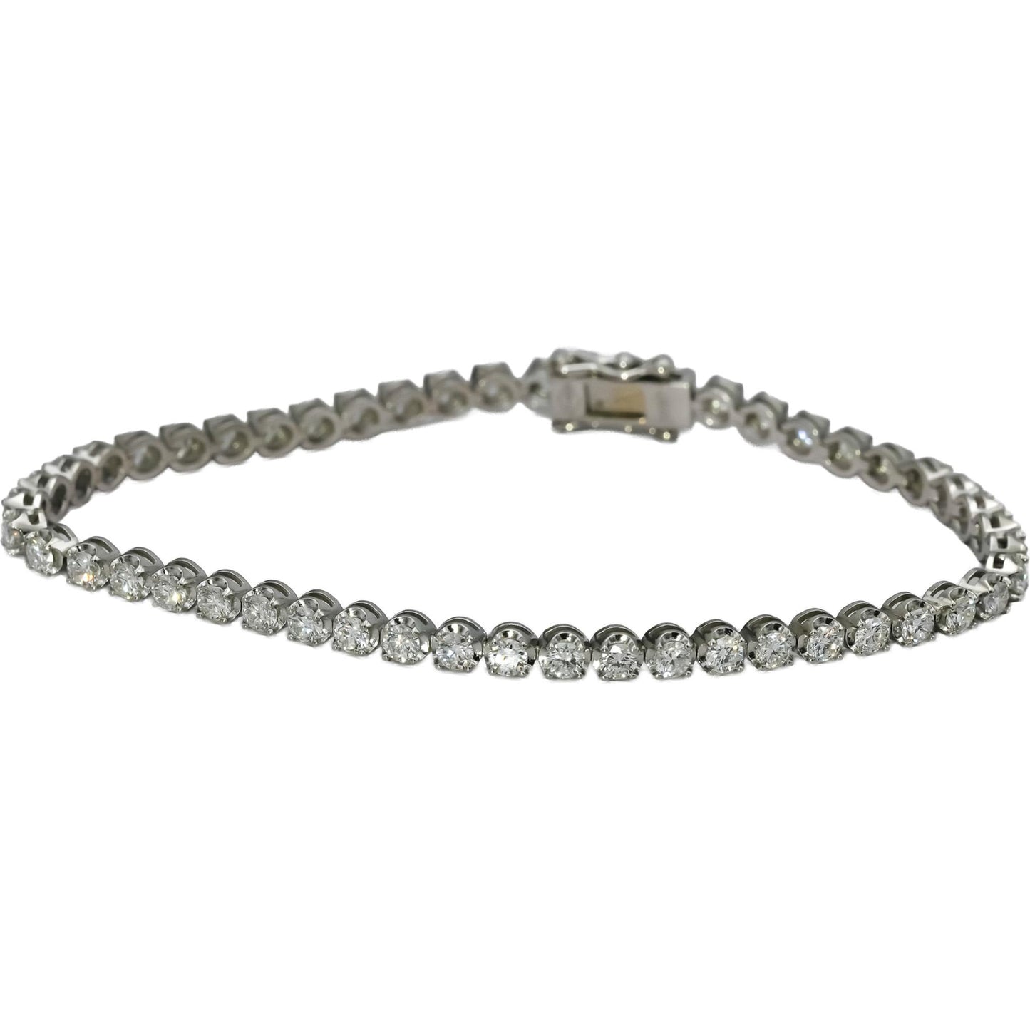 Platinum VS Round Diamond Tennis Bracelet 3.34CT