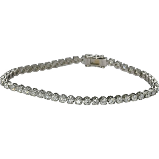 Platinum VS Round Diamond Tennis Bracelet 3.34CT