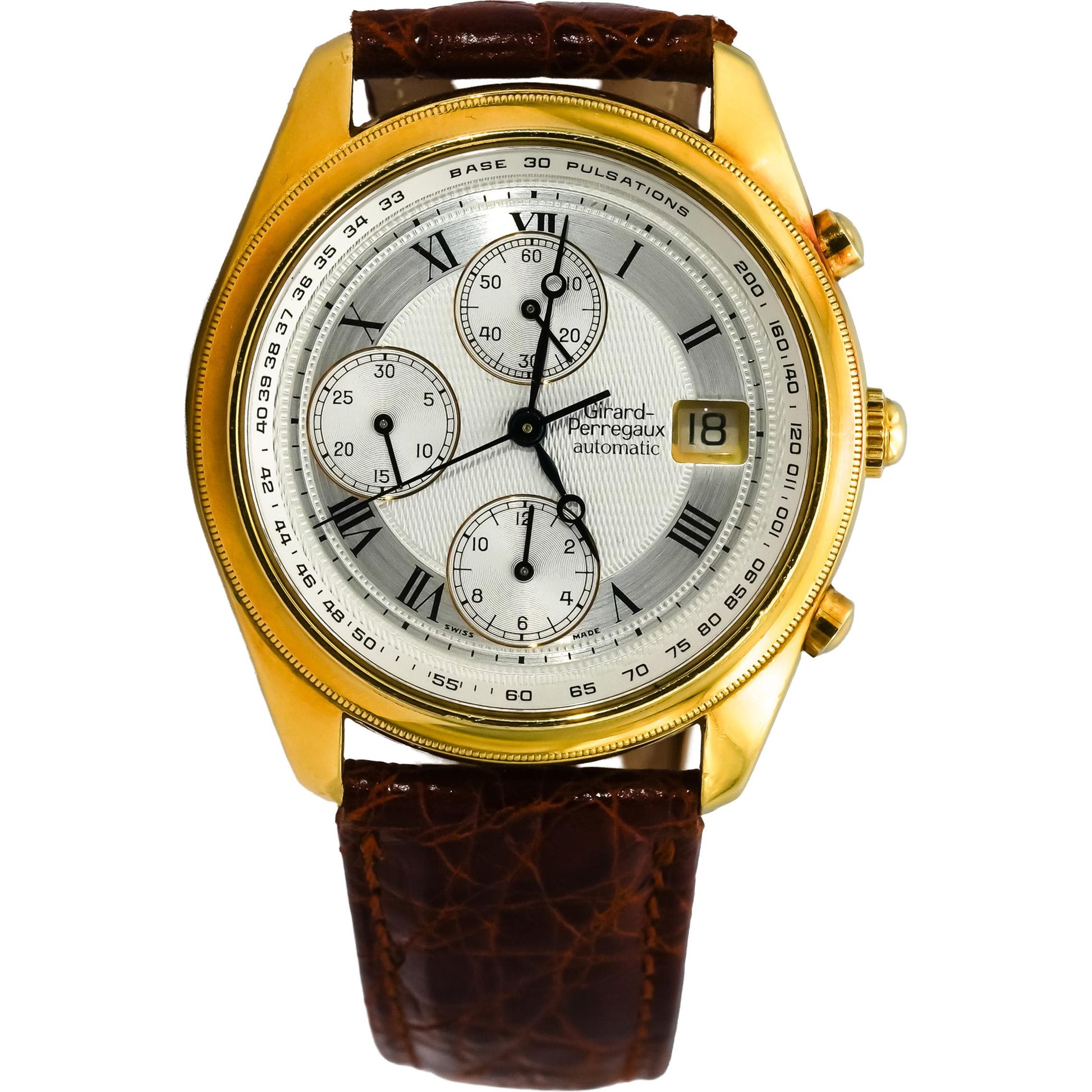 GIRARD-PERREGAUX 18k Yellow Gold Olimpico Chronograph Watch AS IS
