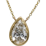 14k Yellow Gold VS Pear Cut Lab-Grown Diamond Pendant Necklace 1.03CT