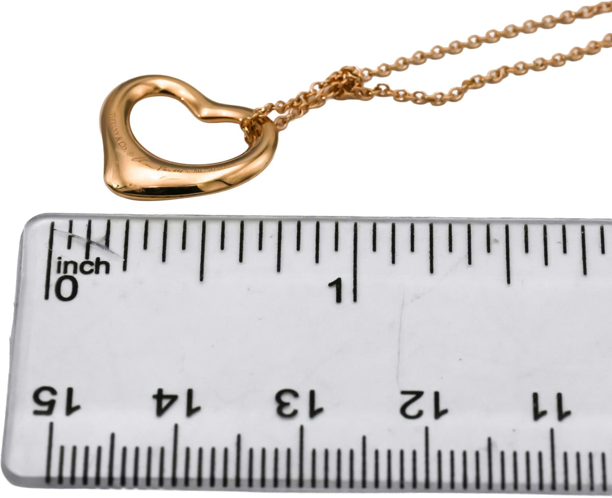 TIFFANY & CO. 18k Rose Gold Elsa Peretti Heart Pendant Necklace