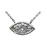 IGI 14k White Gold VS1/F Lab-Grown Marquise Diamond Pendant Necklace 1.38CT