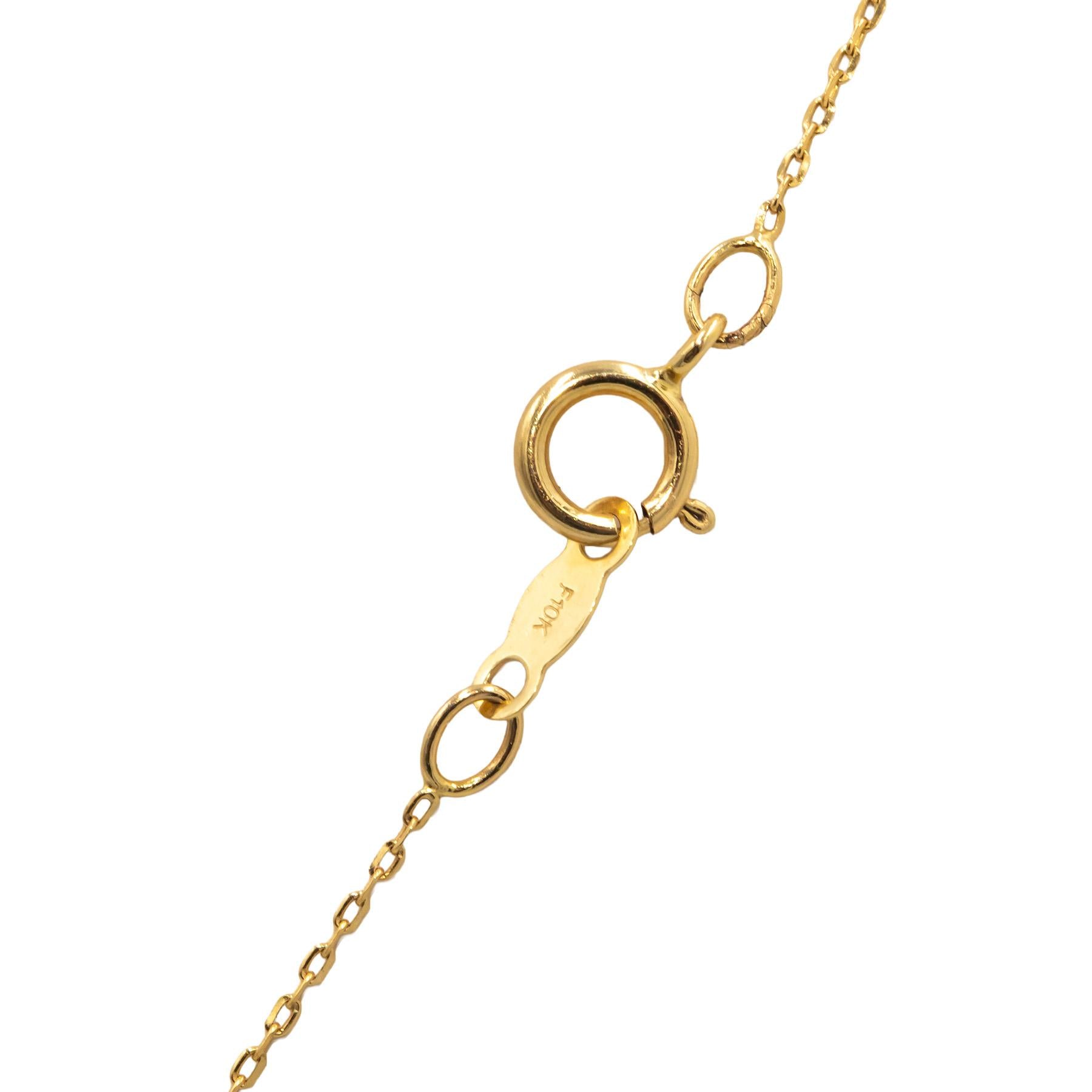10K White & Yellow Gold Marquise Diamond Dangle Key Pendant Necklace