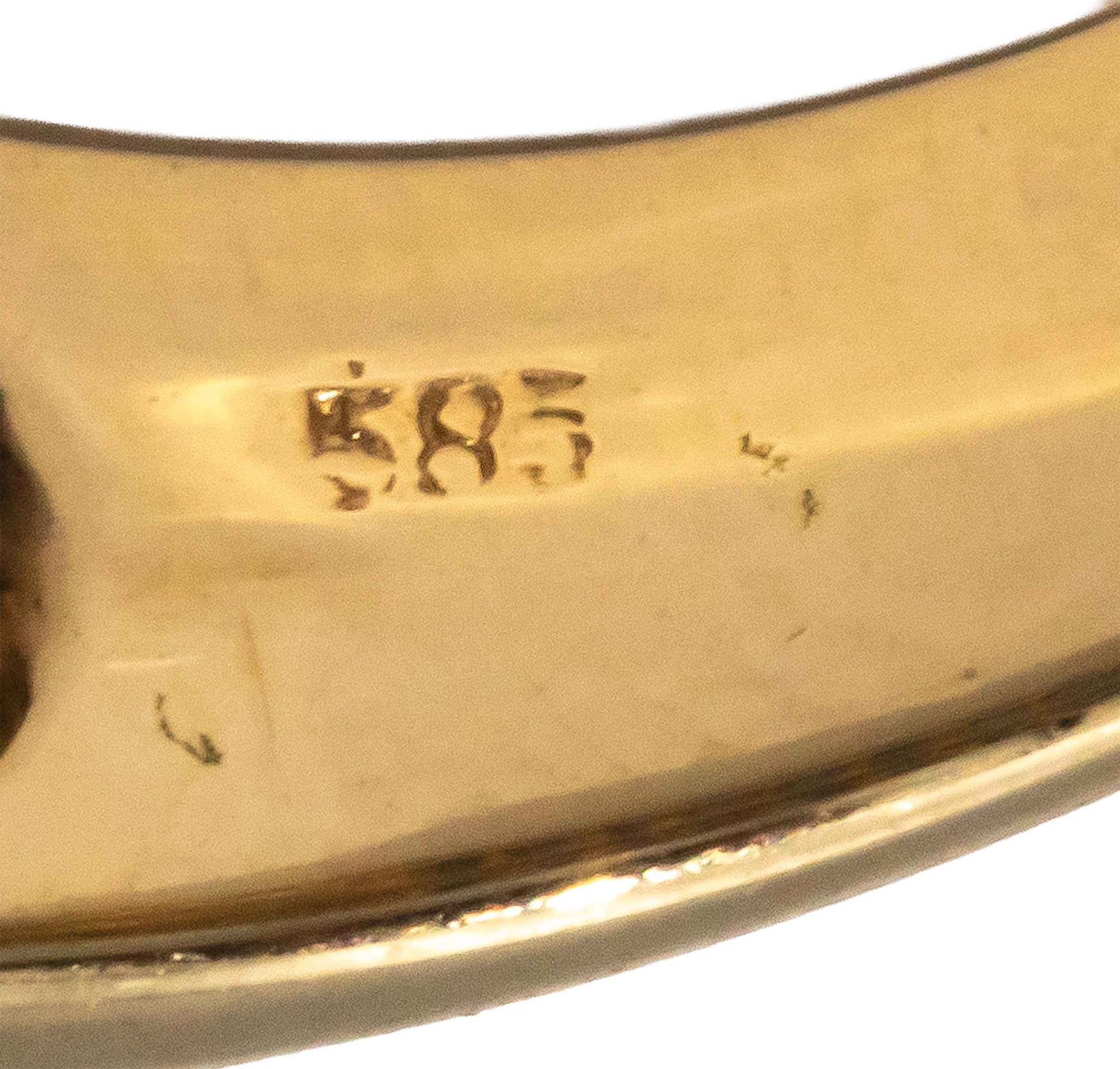 14k Yellow Gold 2.62CT Diamond and Sapphire Band Ring Size 8