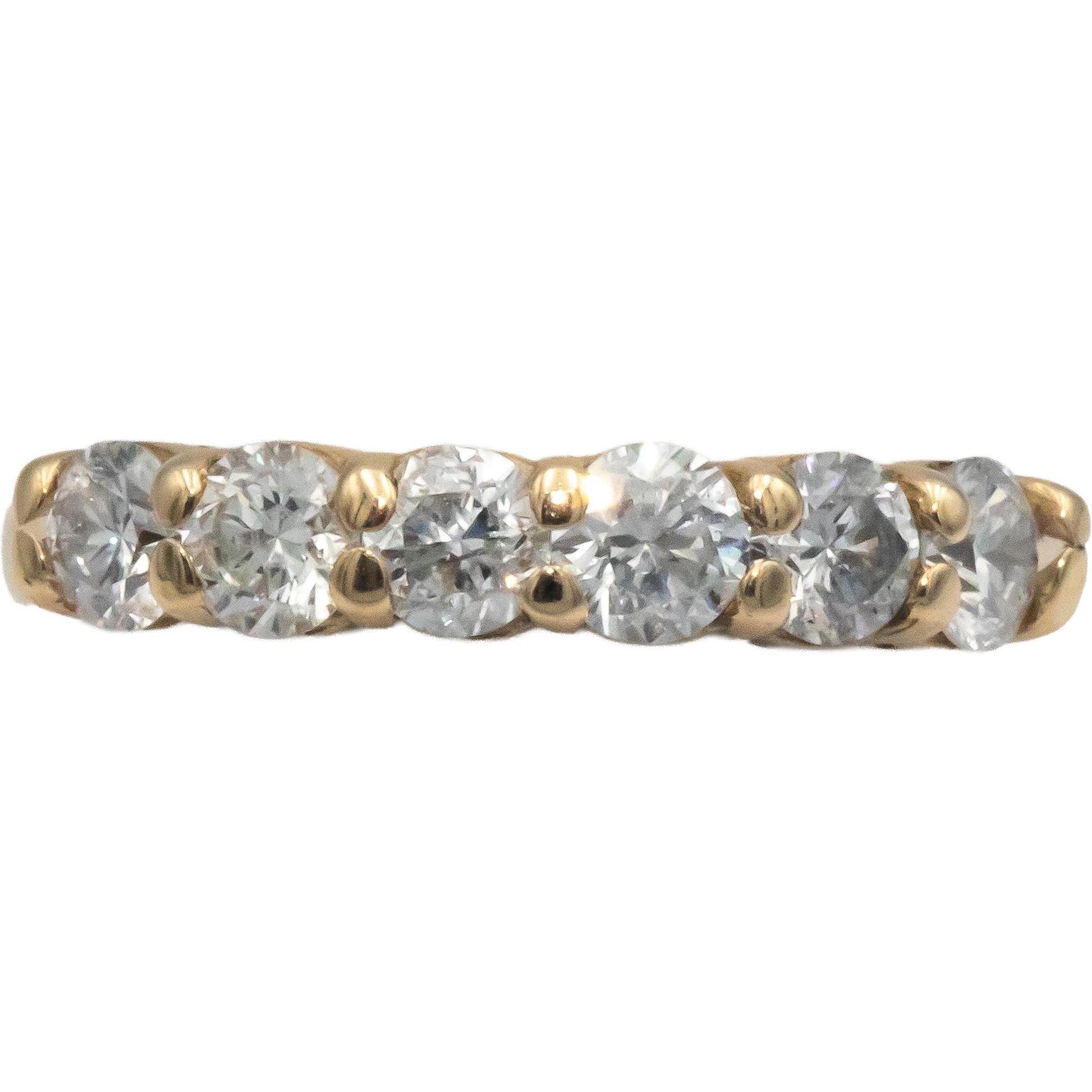 10k Yellow Gold 1.0CT Round Cut Diamond Band Ring Size 5.5