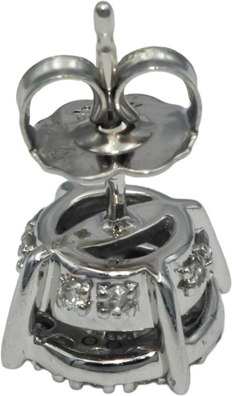 14k White Gold Round Diamond Cluster Stud Earrings 1.0CT