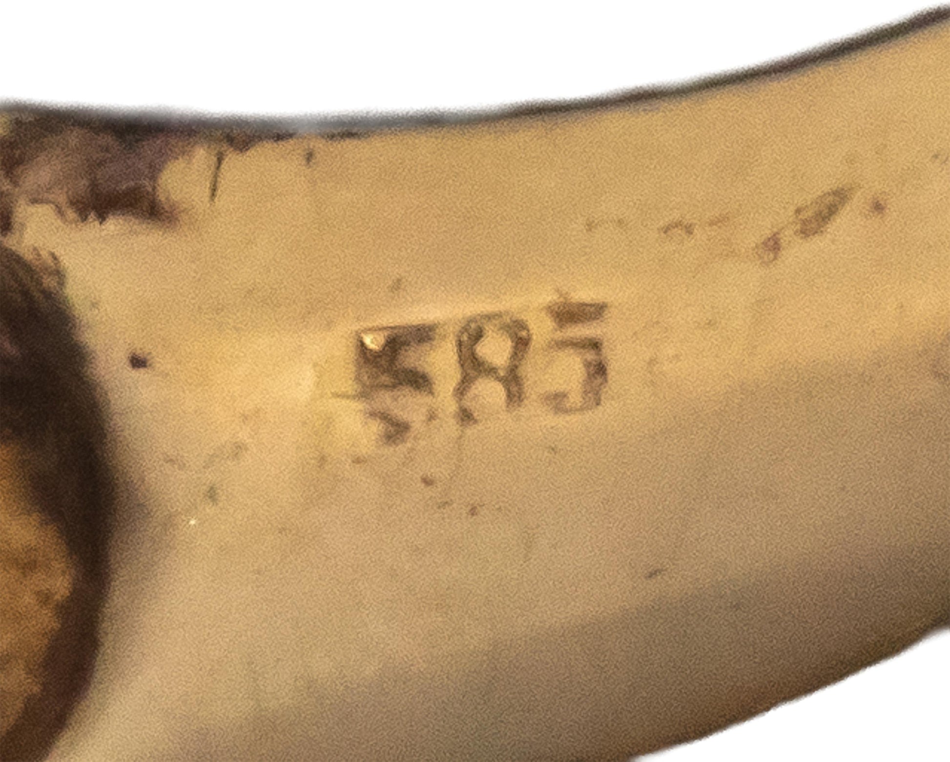 14k Yellow Gold 2.62CT Diamond and Blue Sapphire Ring Size 8.25