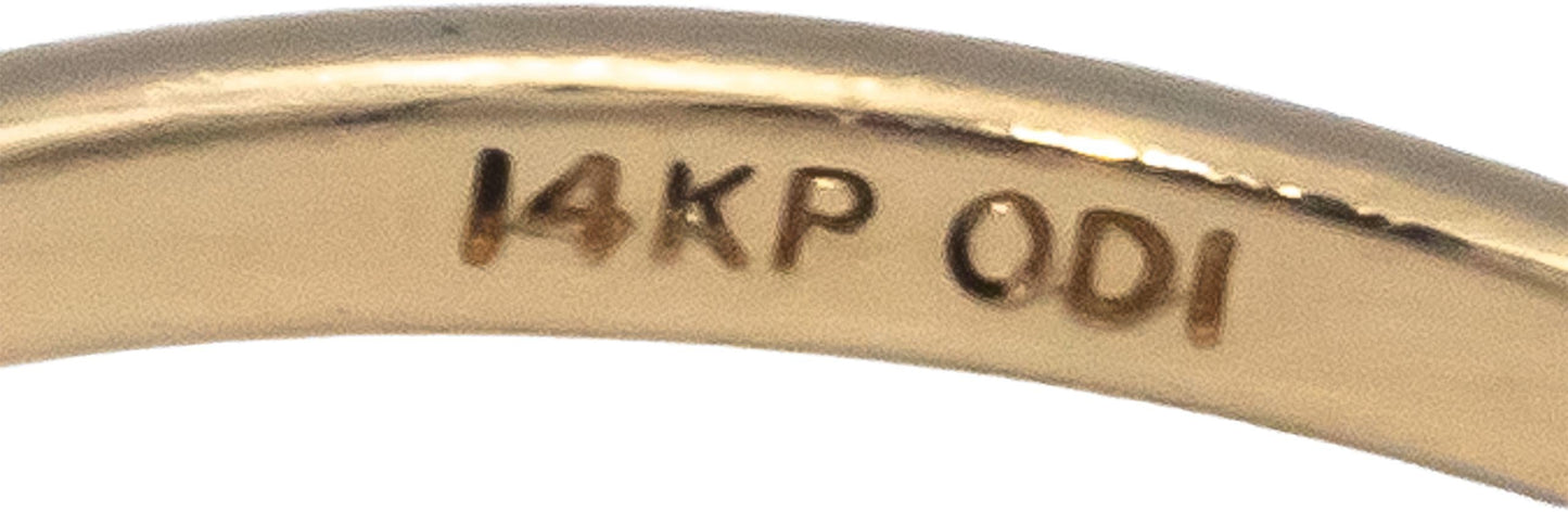 14k Yellow Gold .23CT Round Cut Diamond Cluster Flower Engagement Ring Size 6.25