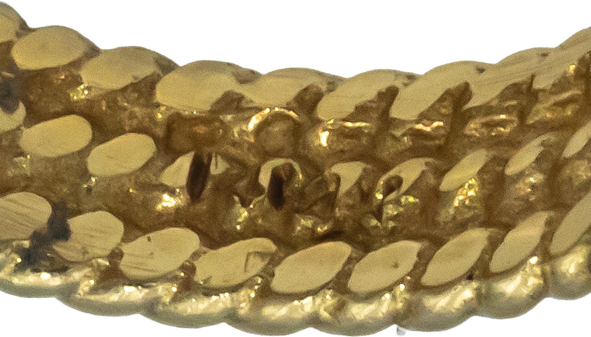 14k White & Yellow Gold 0.06CT Diamond "X" Cable Band Ring Size 5.25