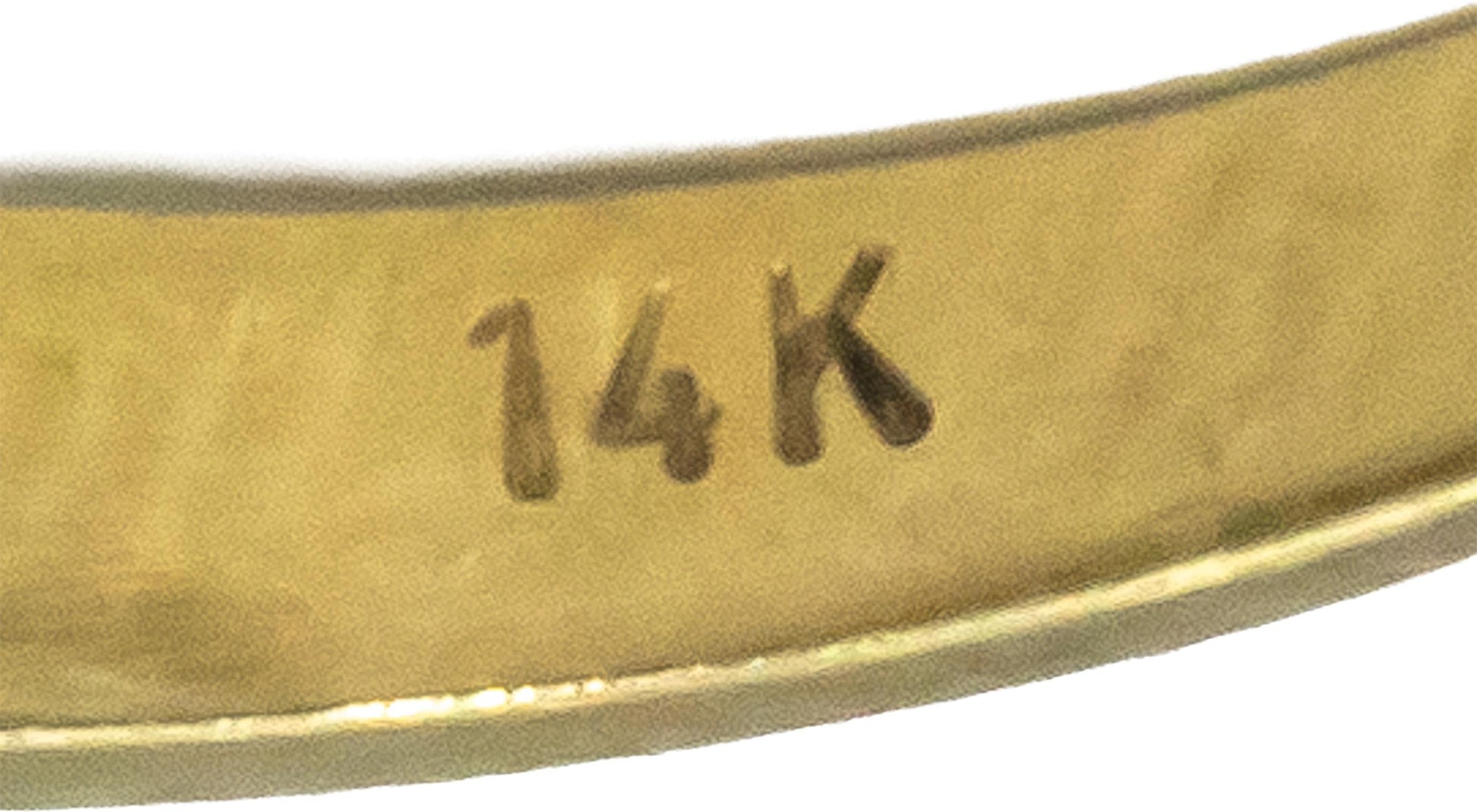 14k Yellow Gold 0.50CT Diamond and Emerald Ring Size 6.25