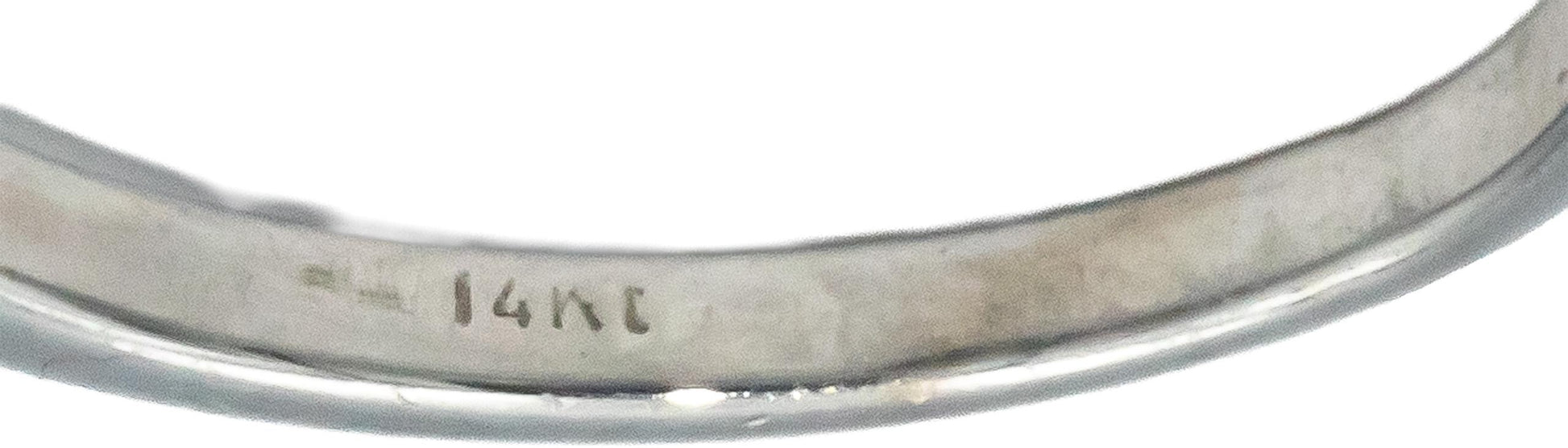 14k White Gold 0.83CT Diamond and Vibrant Medium Blue Sapphire Ring Size 5.75