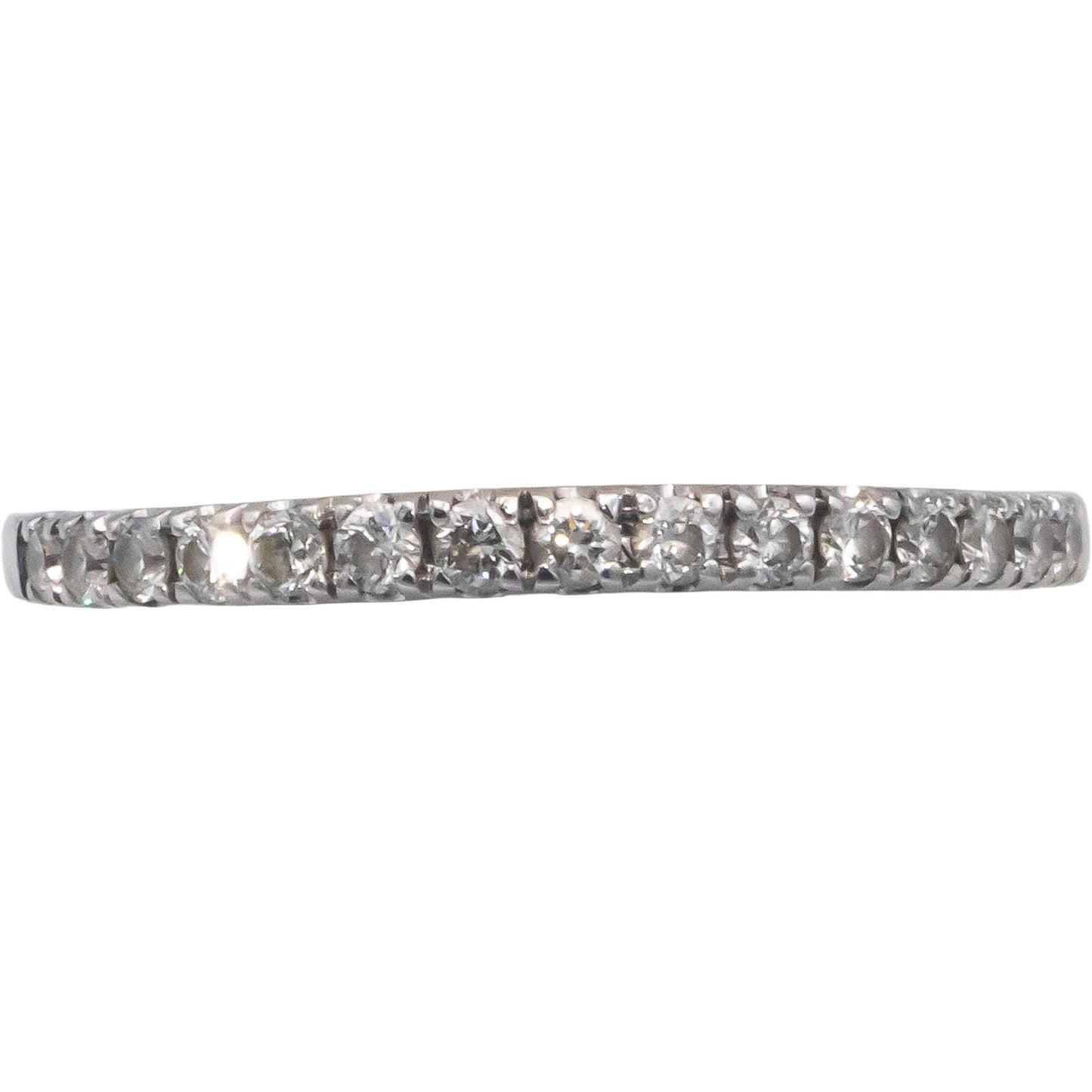 14k White Gold 0.25CT Round Cut Diamond Anniversary Band Ring Size 6.25