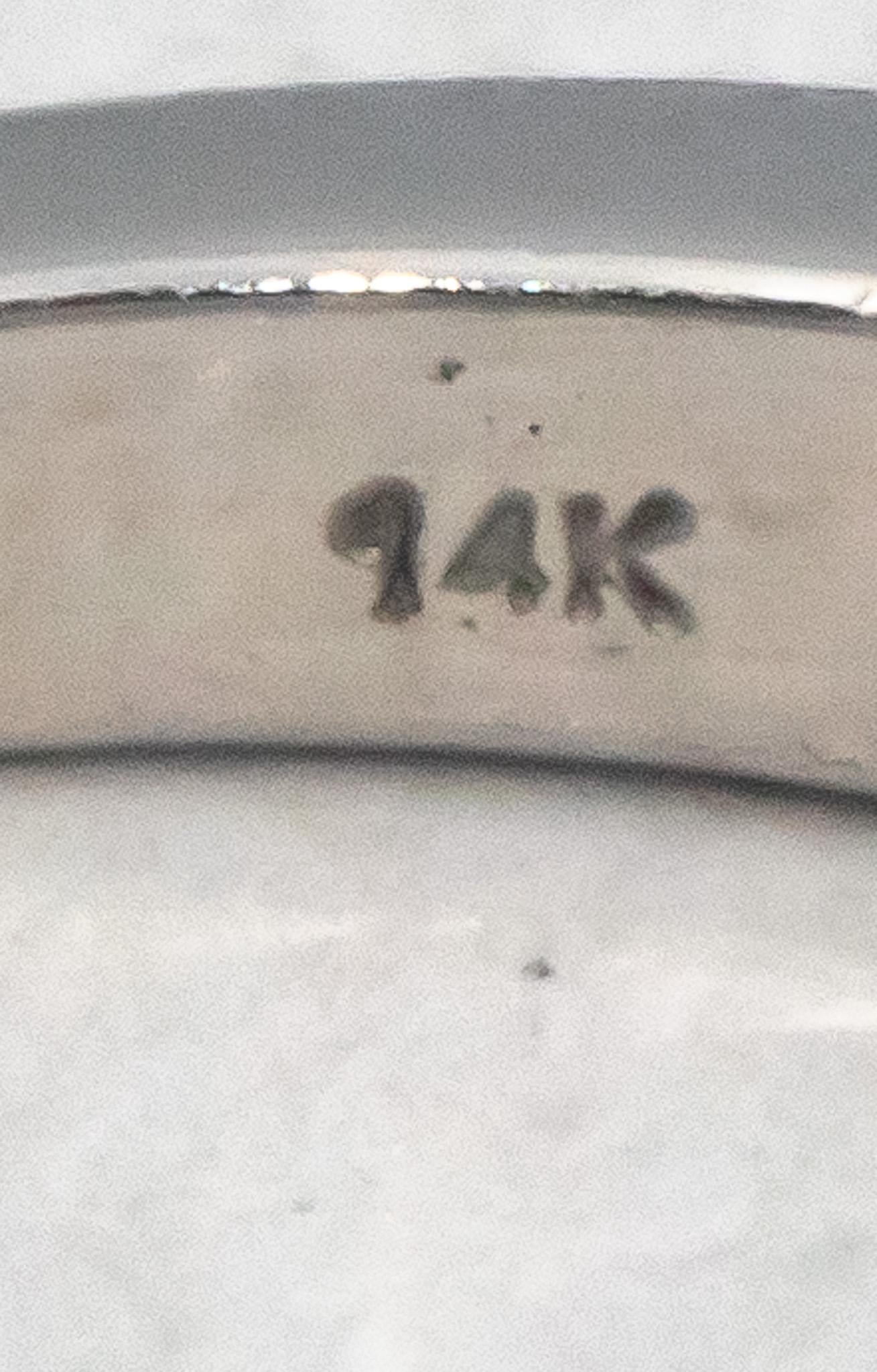 14k White Gold Jewelry 0.45CT Princess Cut Band Ring Size 7