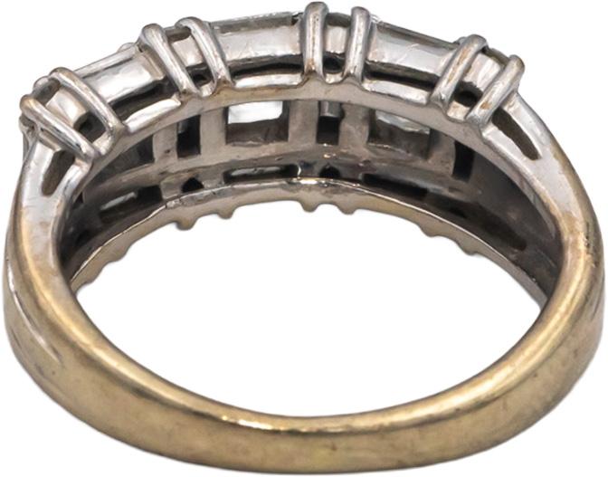 14k White & Yellow Gold 1.30CT VS Diamond Anniversary Band Ring Size 4