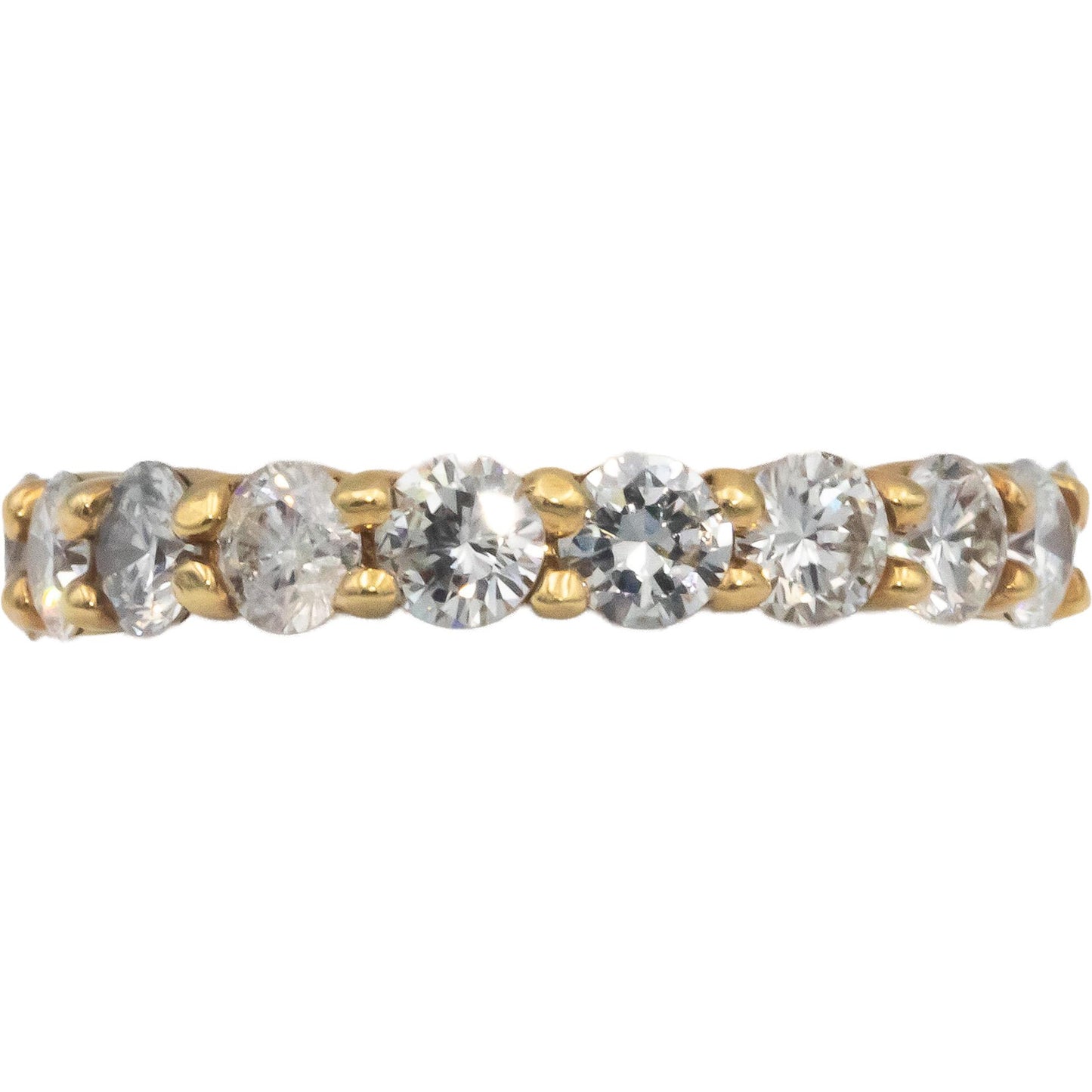 18k Yellow Gold Round Diamond Eternity Band Ring 2.99CT Size 6.25