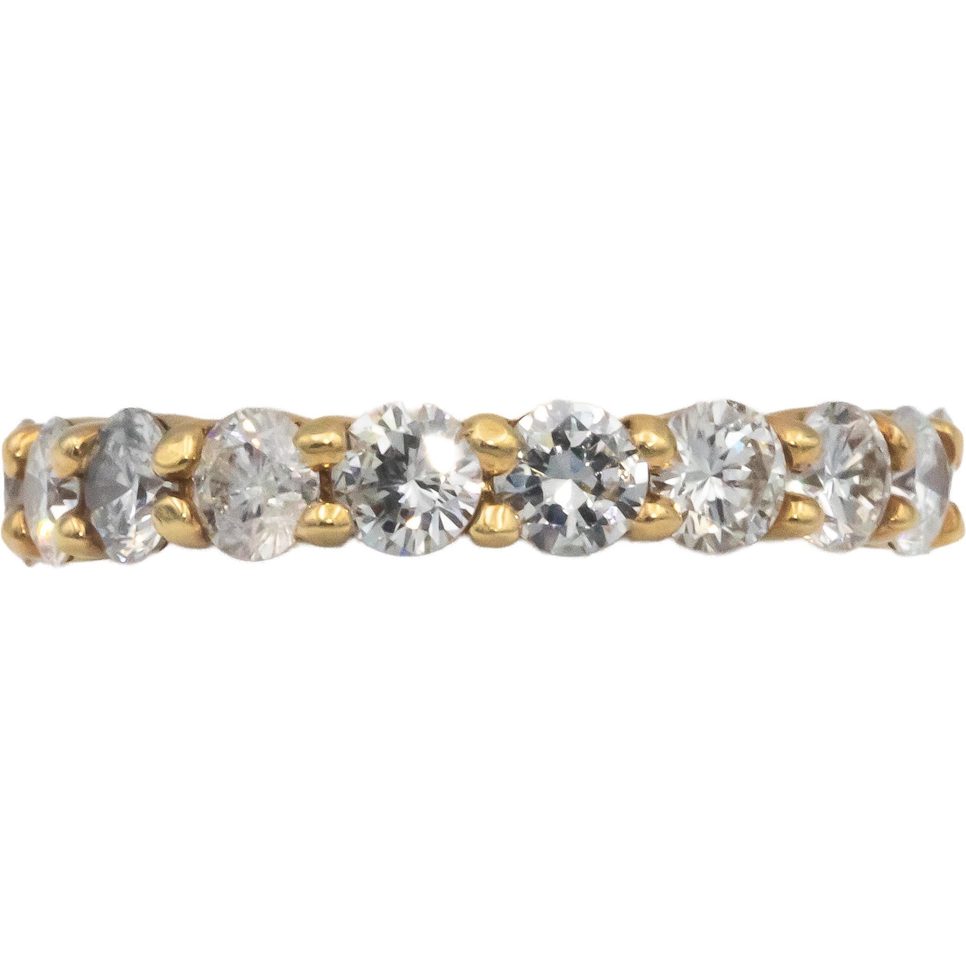 18k Yellow Gold Round Diamond Eternity Band Ring 2.99CT Size 6.25