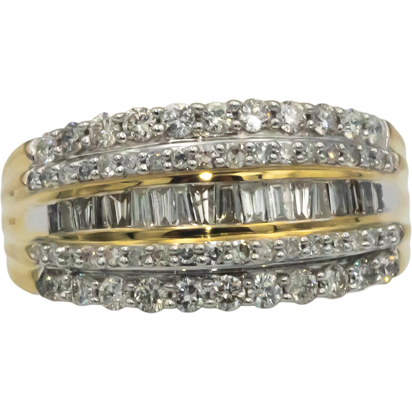 10k Yellow Gold 1.0CT Diamond Wedding Anniversary Band Ring Size 7