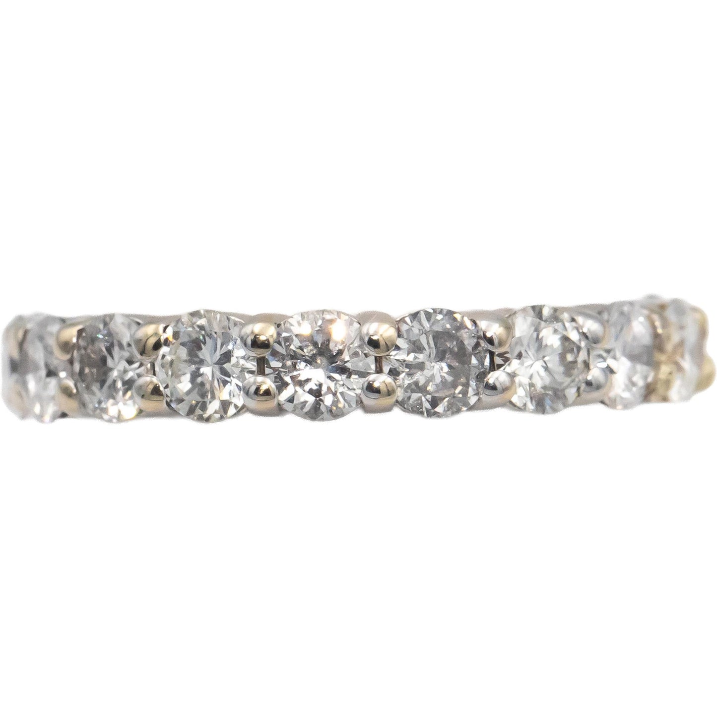 18k White Gold VS Round Diamond Eternity Band Ring 2.0CT Size 6