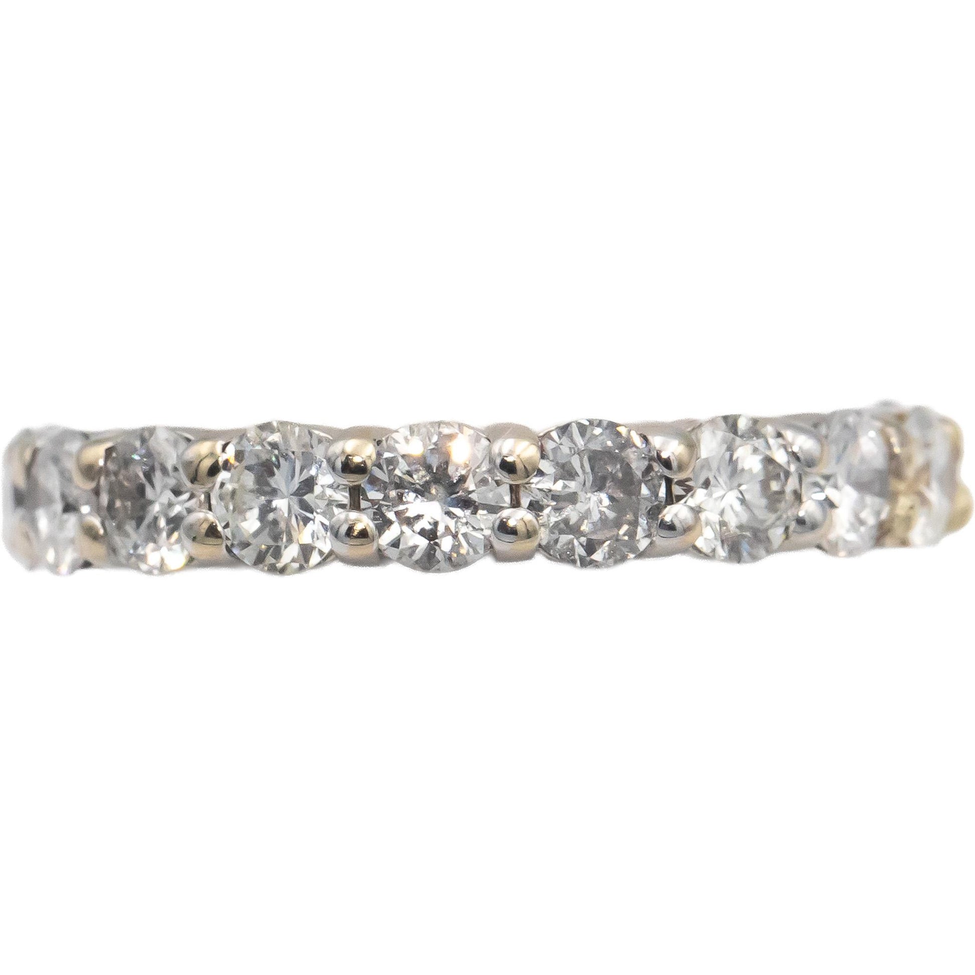 18k White Gold VS Round Diamond Eternity Band Ring 2.0CT Size 6