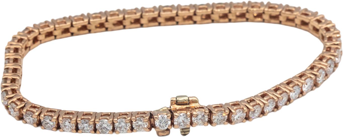 14k Rose Gold Round Lab Grown Diamond Tennis Bracelet 5.50CT