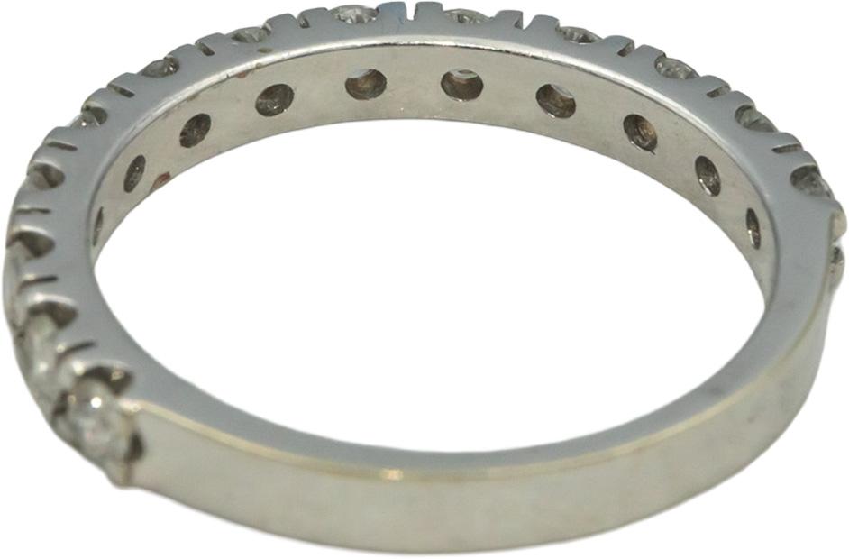 18k White Gold Round Diamond Semi-Eternity Band Ring 0.72CT Size 7.5