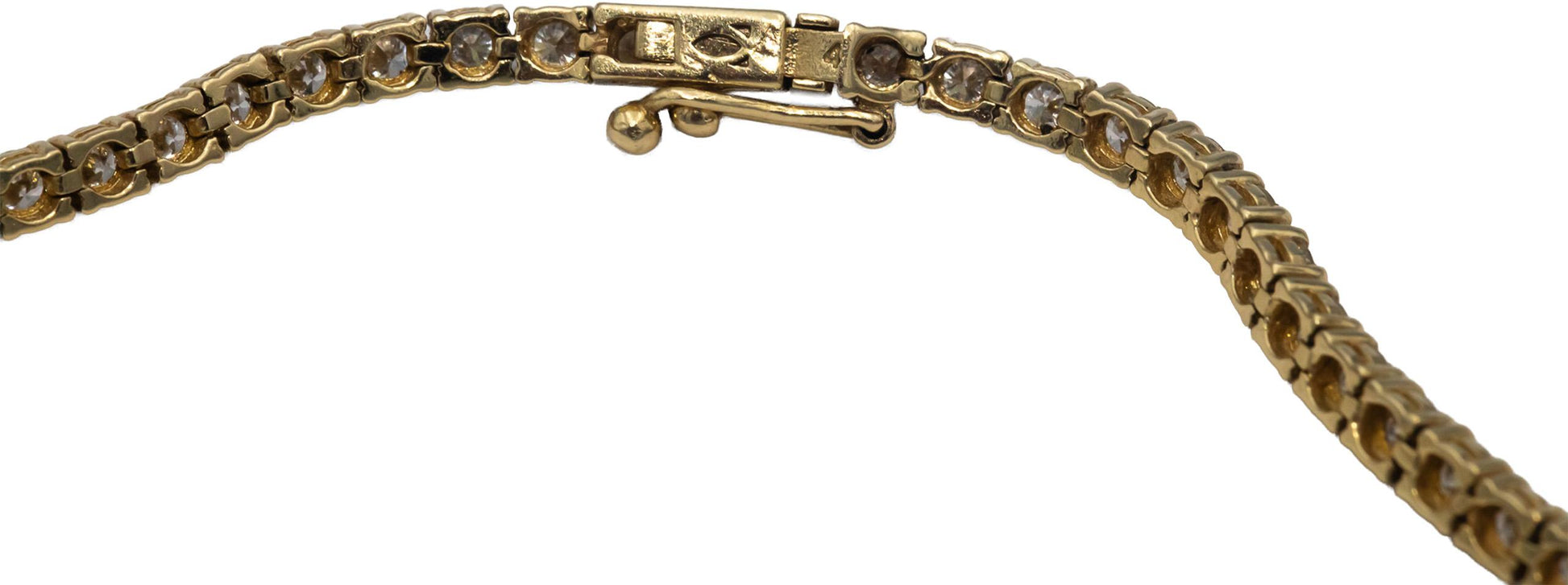 14k Yellow Gold Round Cut Diamond Tennis Necklace 16" Long 10.35CT