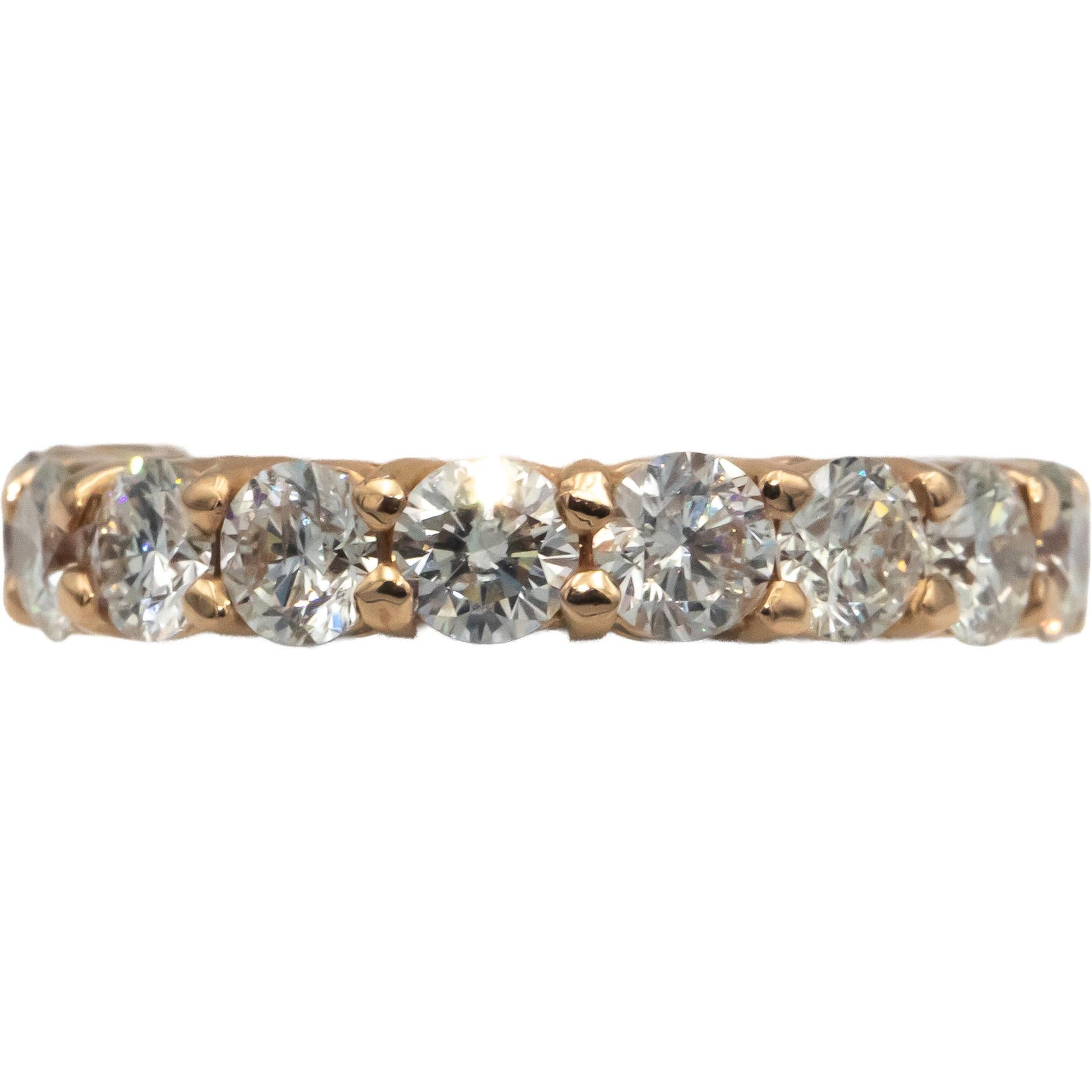 14k Rose Gold Round Cut Diamond Eternity Band Ring 4.47CT Size 5.75