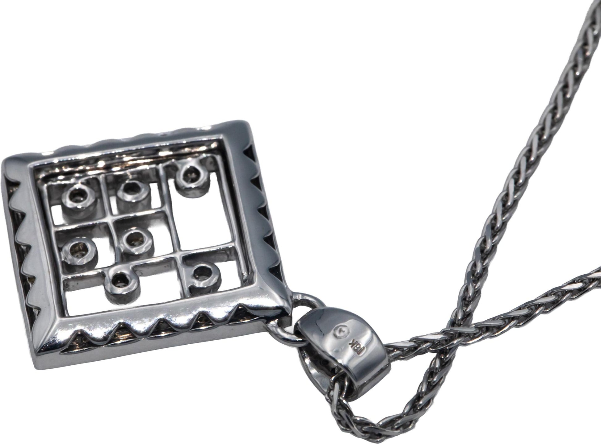 14k White and Yellow Gold Diamond and Yellow Sapphire Pendant Necklace 0.89CT