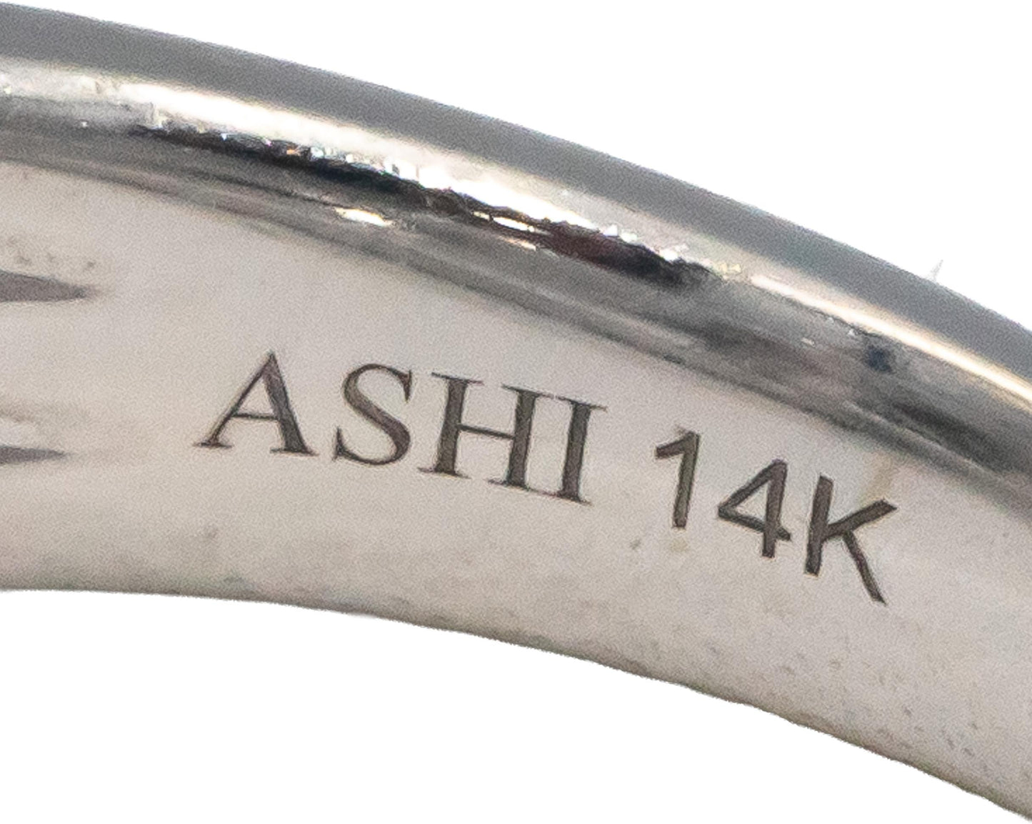 ASHI 14k White Gold 2.82CT VS Diamond and Green Tourmaline Ring Size 6.75