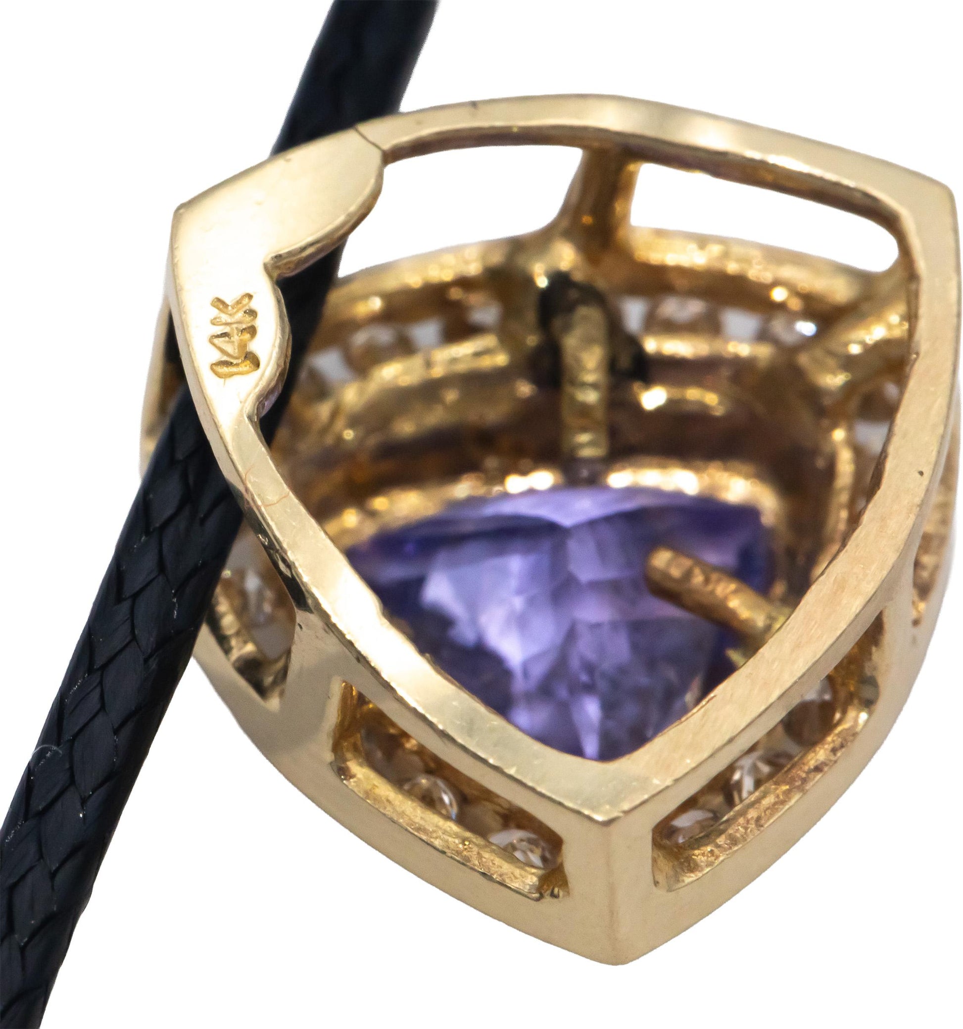 14k Yellow Gold Jewelry 1.80CT Diamond and Tanzanite Pendant Necklace