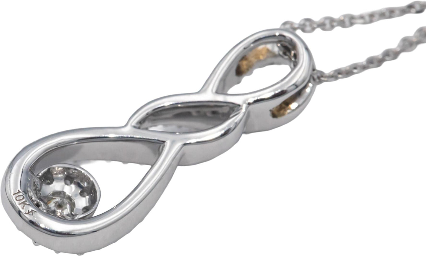 10k White Gold Jewelry 0.33CT Round Cut Diamond Pendant Necklace