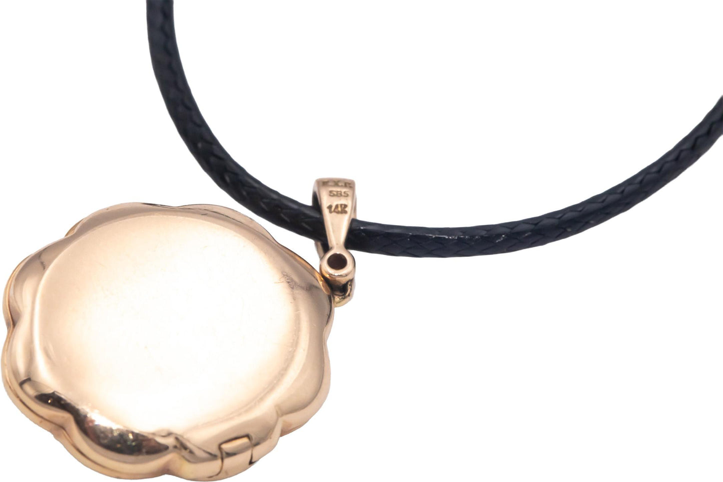 14k Rose Gold 0.25CT Round Cut Diamond Locket Pendant Necklace