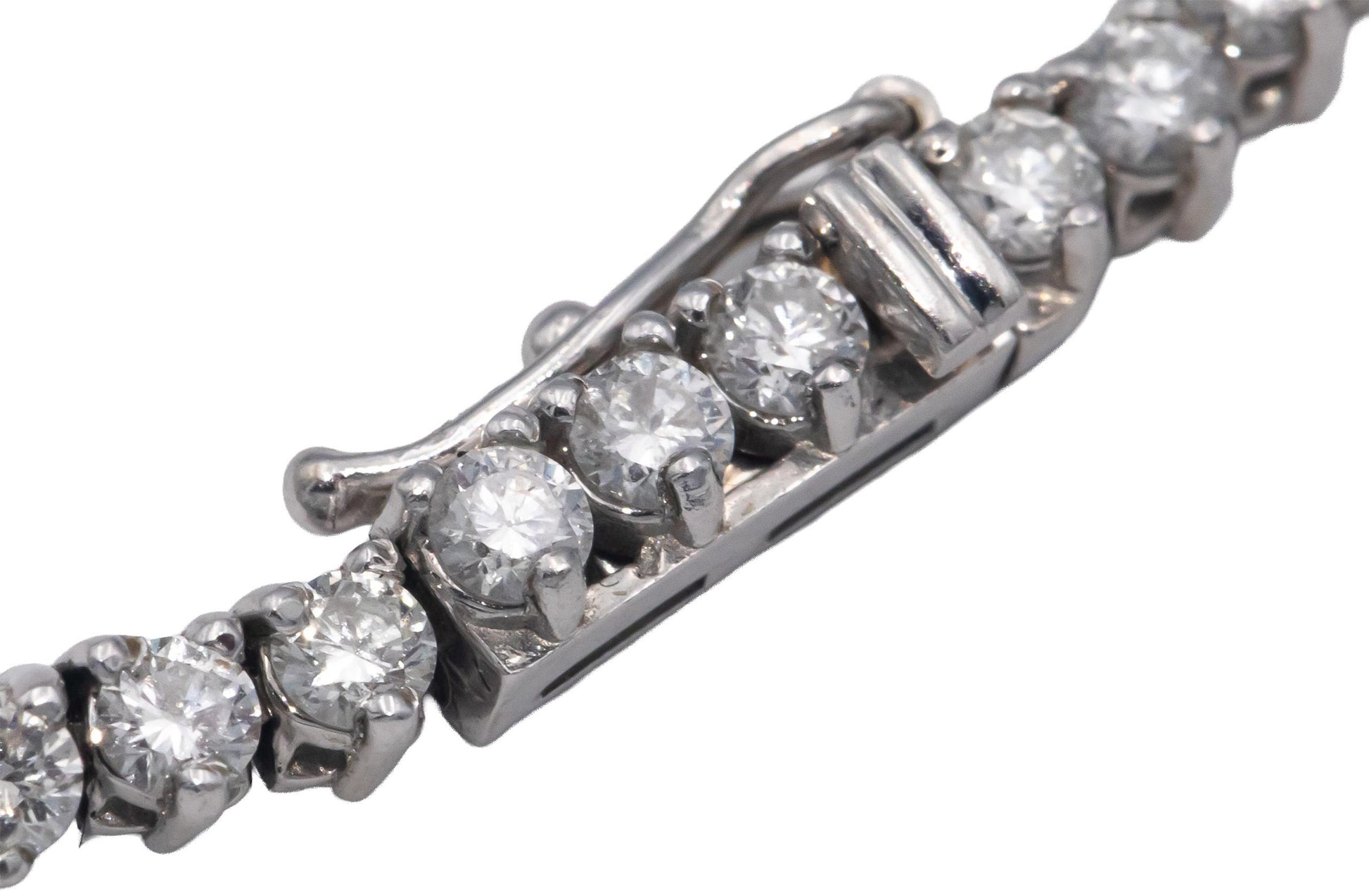 14k White Gold Round Cut Diamond Graduated Riviera Necklace 11.85CT