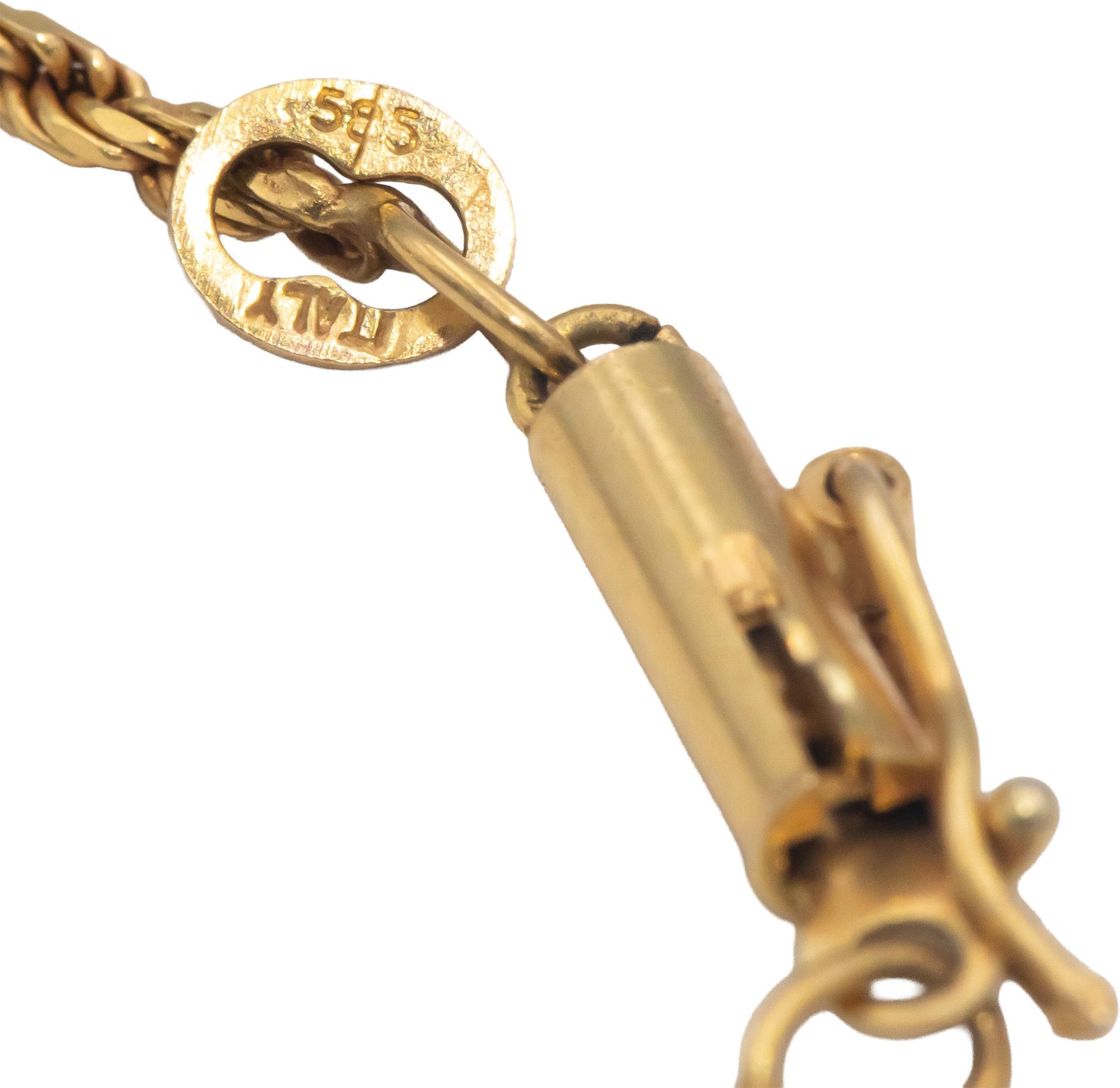 14k Yellow Gold Jewelry 30.25" Long/1.5mm Wide Twisted Rope Chain Necklace