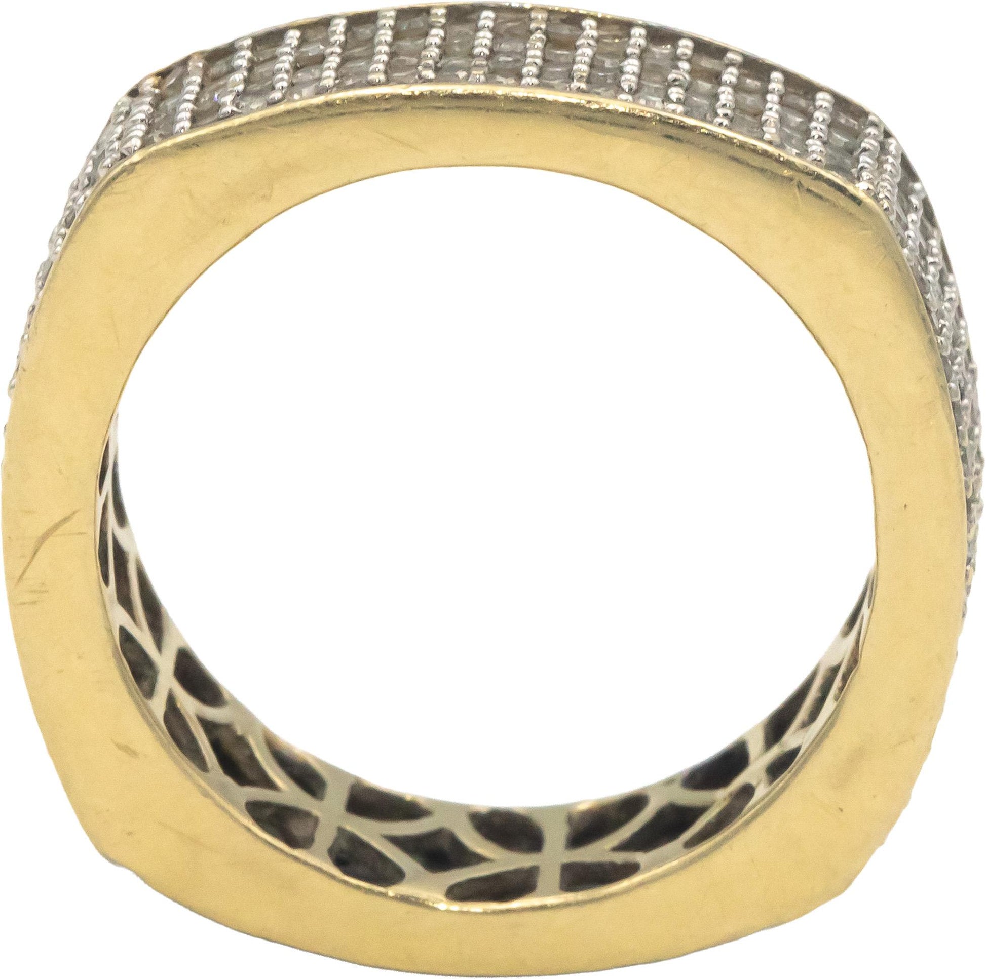 14k Yellow Gold 1.0CT Round Cut Diamond Pave Men's Eternity Band Ring Size 8