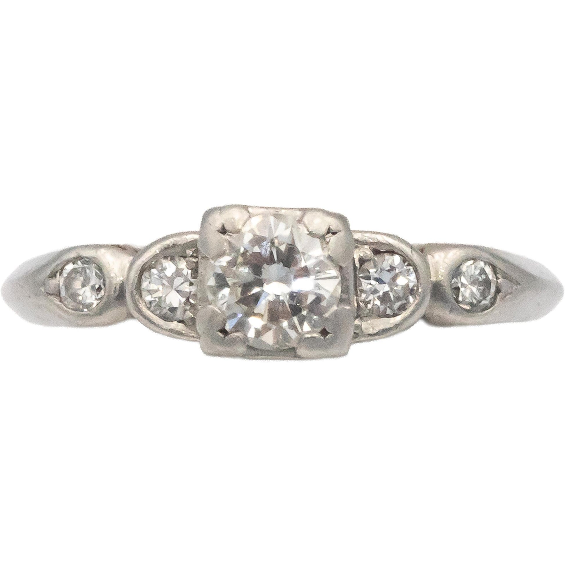 Antique Vintage Platinum Jewelry 0.50CT VS Diamond Ring Size 5